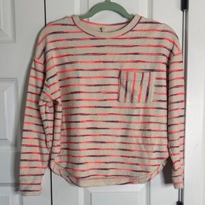 Lou & Grey Cream Sweater with Pink and Blue Accents